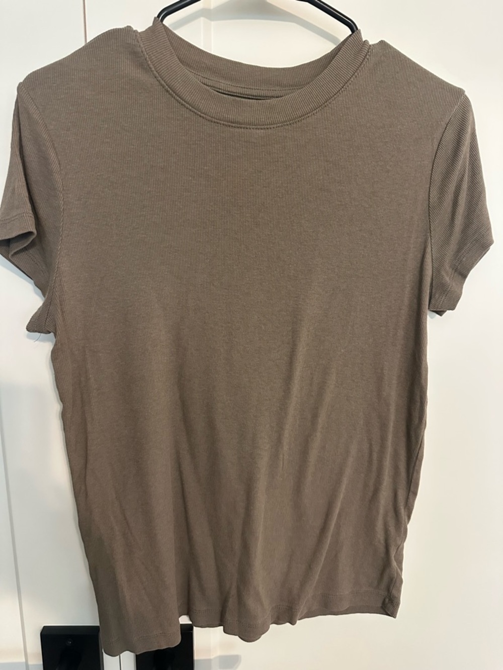 a new day Taupe Short Sleeve Ribbed Tee